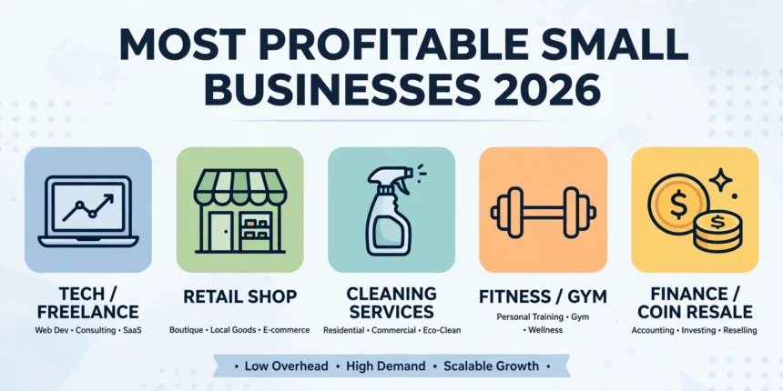 Most profitable small businesses 2026 — small business category icons